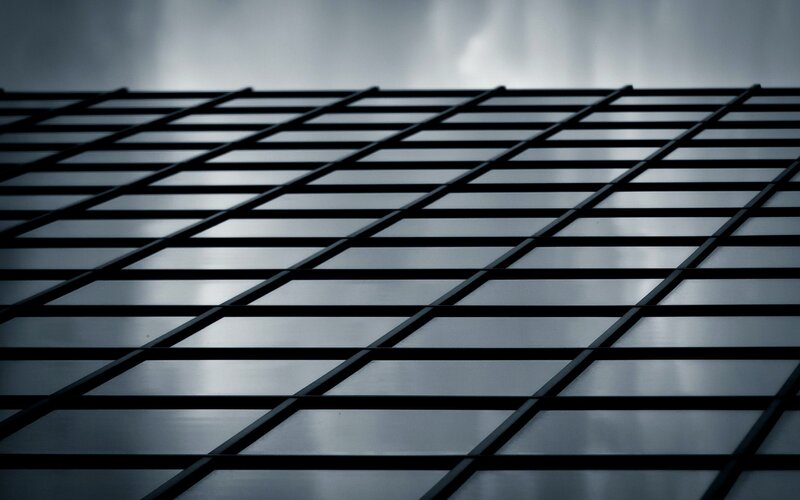 grid pattern on building facade