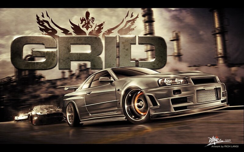 Grid racing game artwork