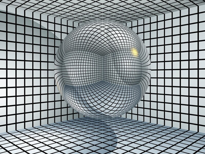 Grid sphere in a room