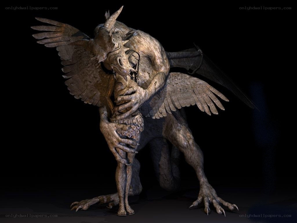griffin holding a child