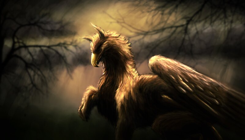 Griffin in Forest — Brown