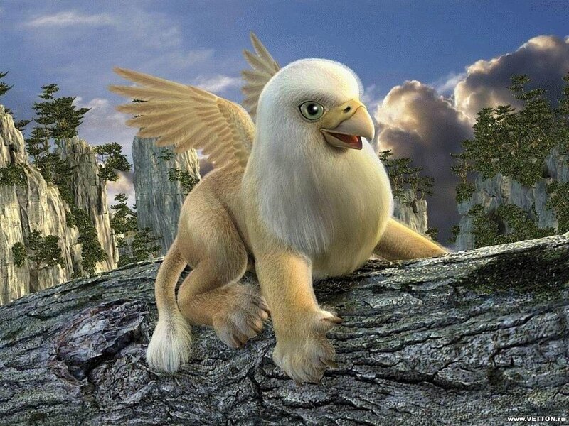 griffin on a rocky outcrop