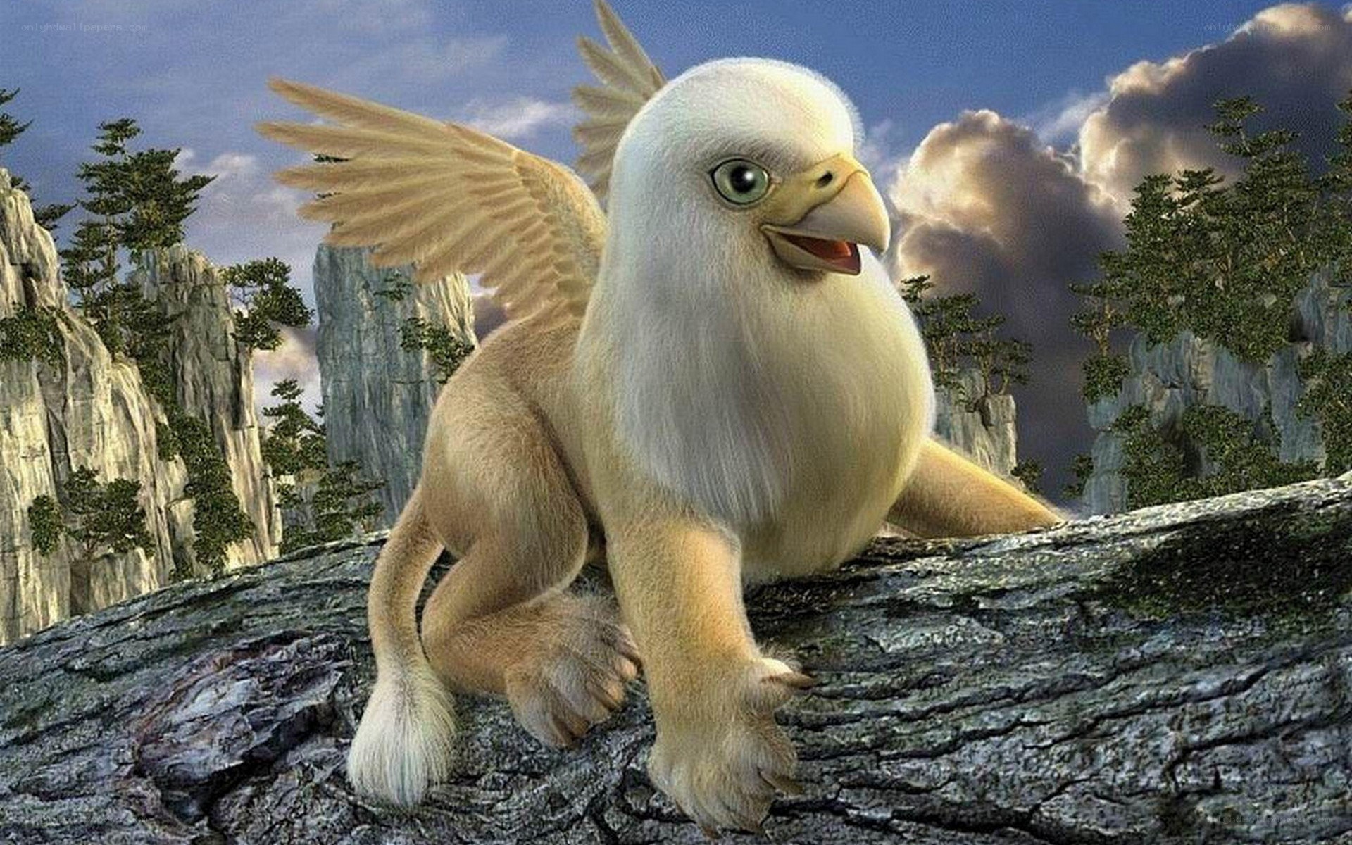 griffin on a rocky outcrop
