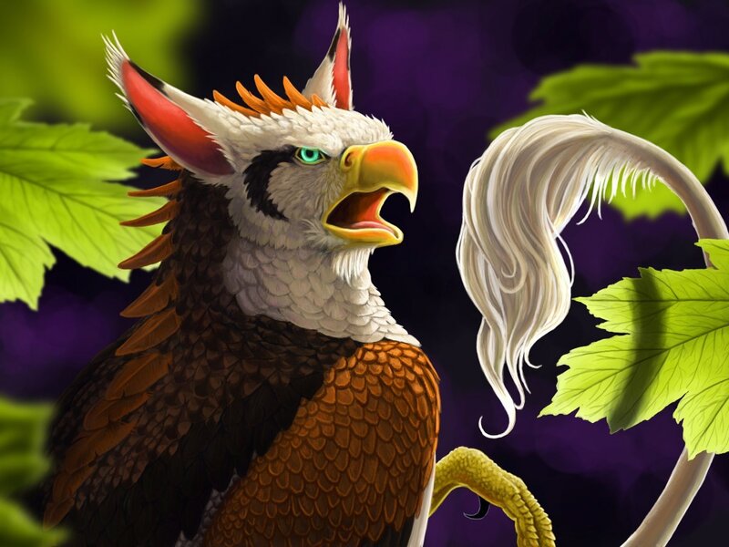 Griffin with Open Beak