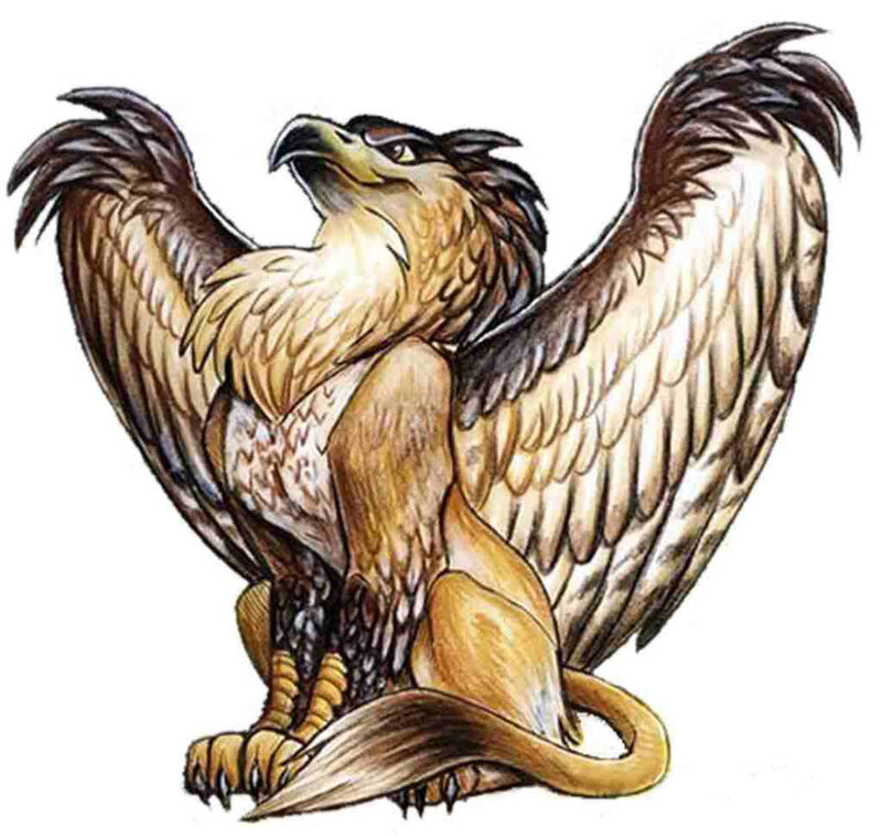 Griffin with Spread Wings — Brown