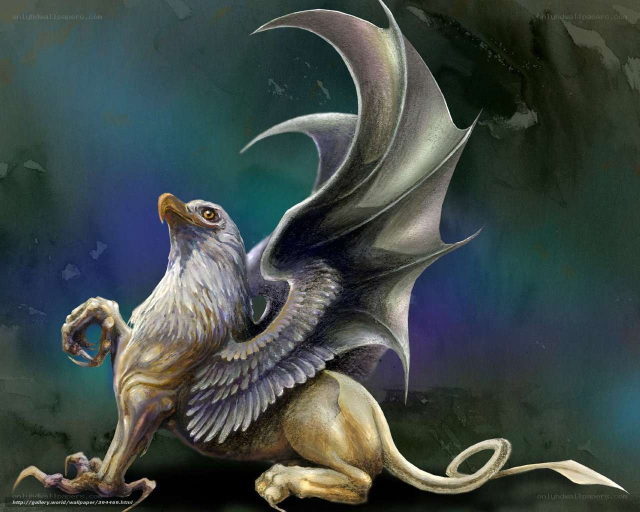 griffin with spread wings