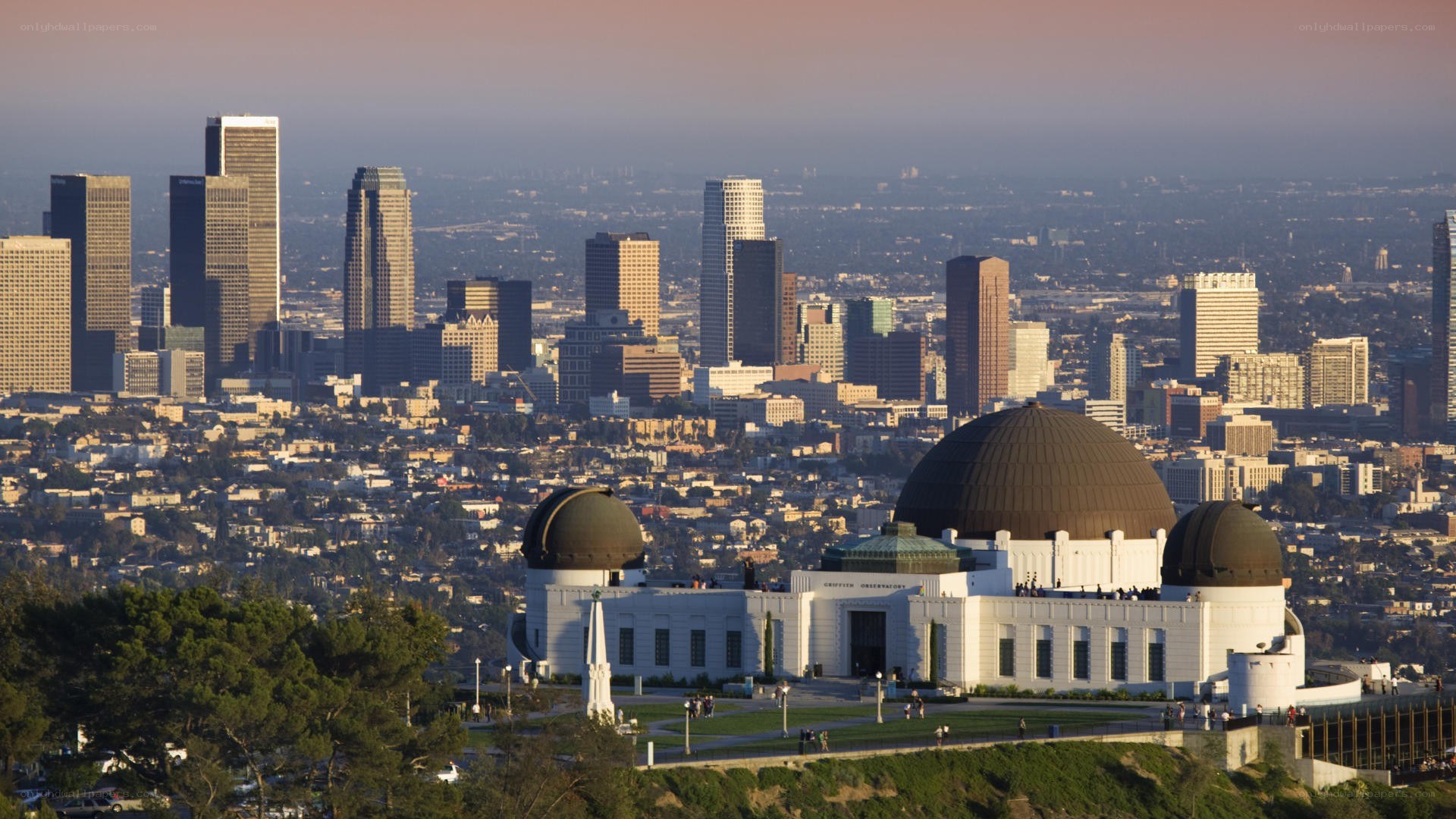 Griffith Observatory with LA skyline