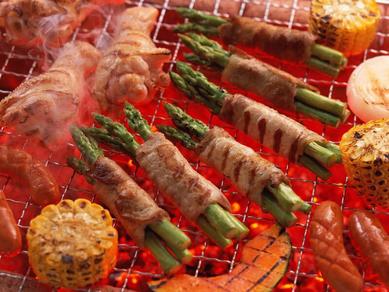 Grilled bacon-wrapped asparagus