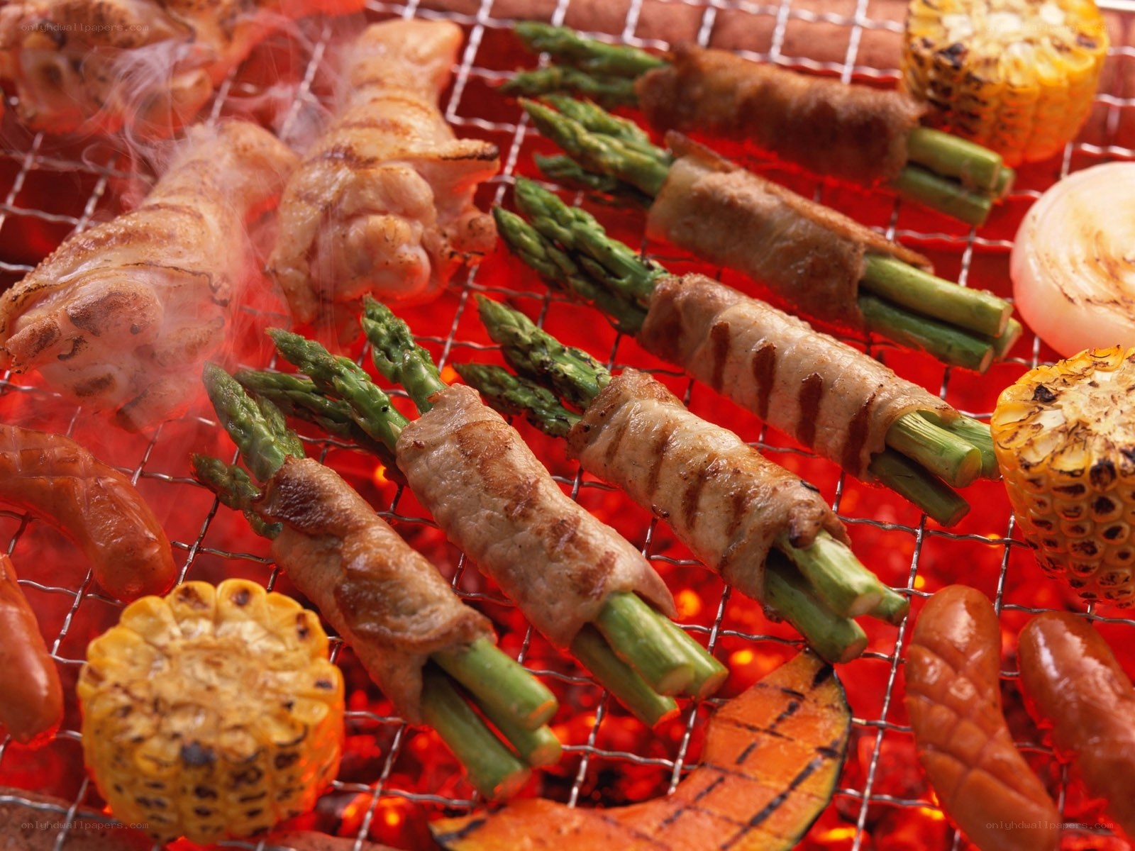 Grilled bacon-wrapped asparagus