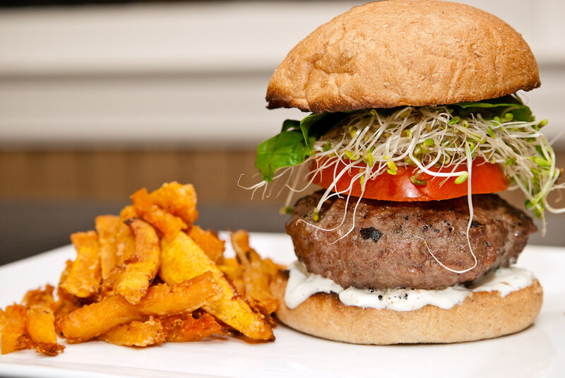 Grilled Burger with Fries