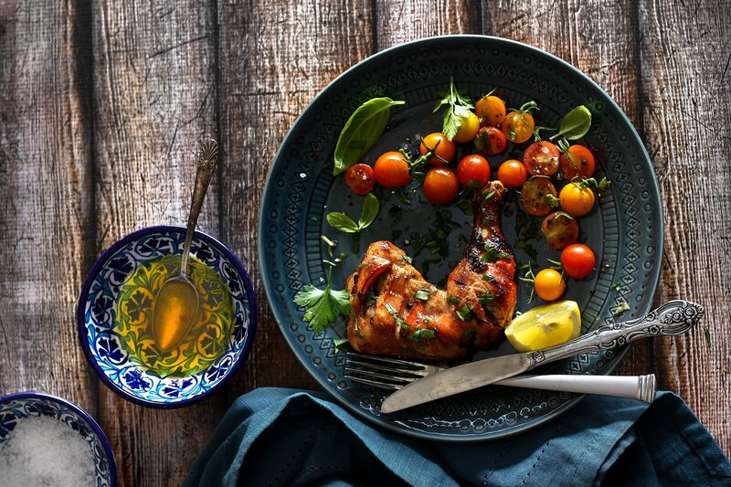 Grilled Chicken Leg — Blue
