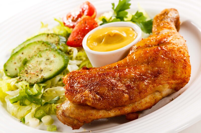 Grilled Chicken Leg — White, Appetizing