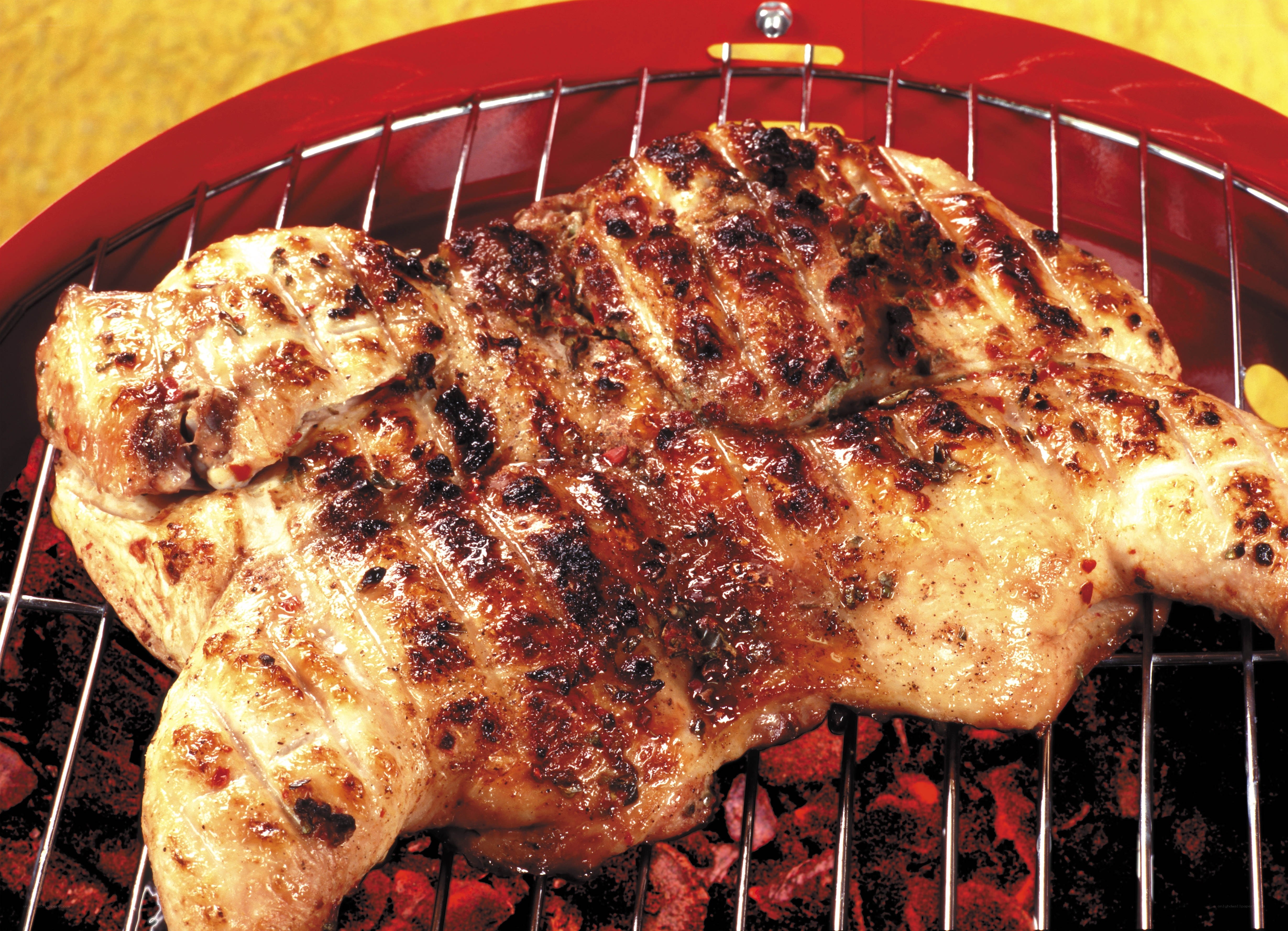 Grilled chicken on a barbecue