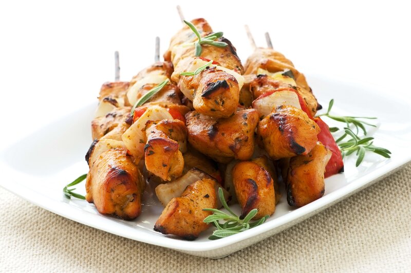 Grilled chicken skewers
