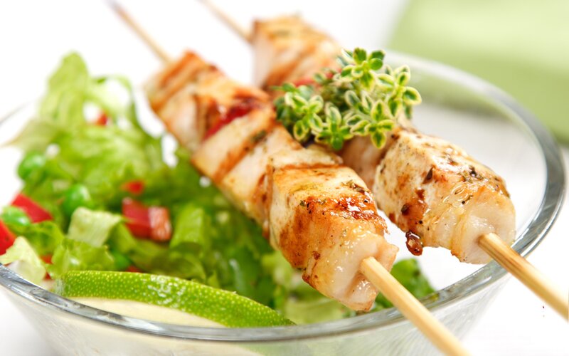 Grilled Chicken Skewers — Green, Fresh
