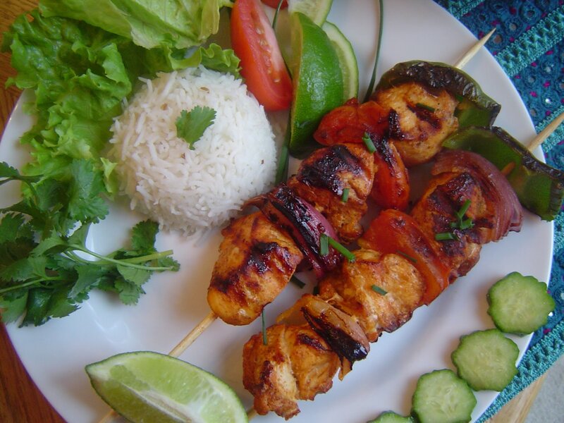 Grilled Chicken Skewers — Green