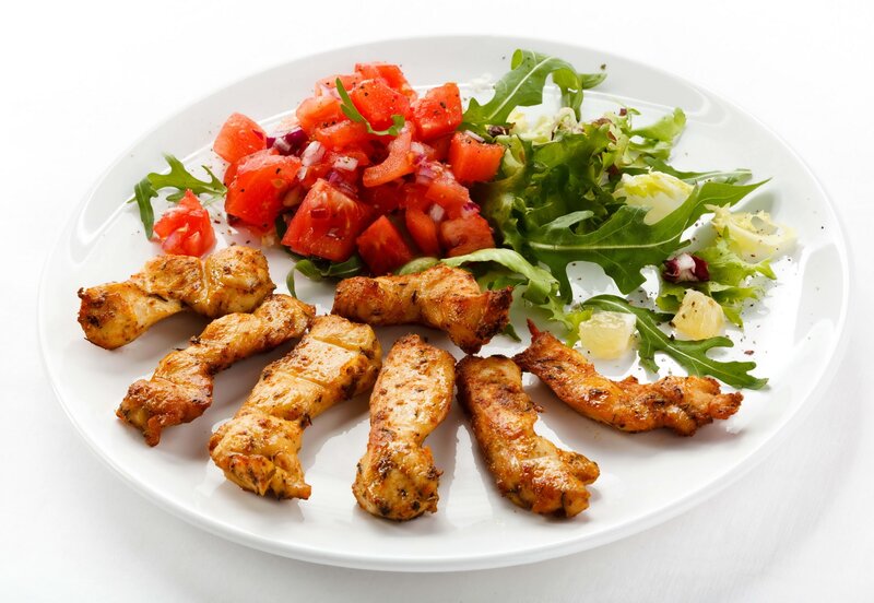 Grilled Chicken Skewers — White, Fresh