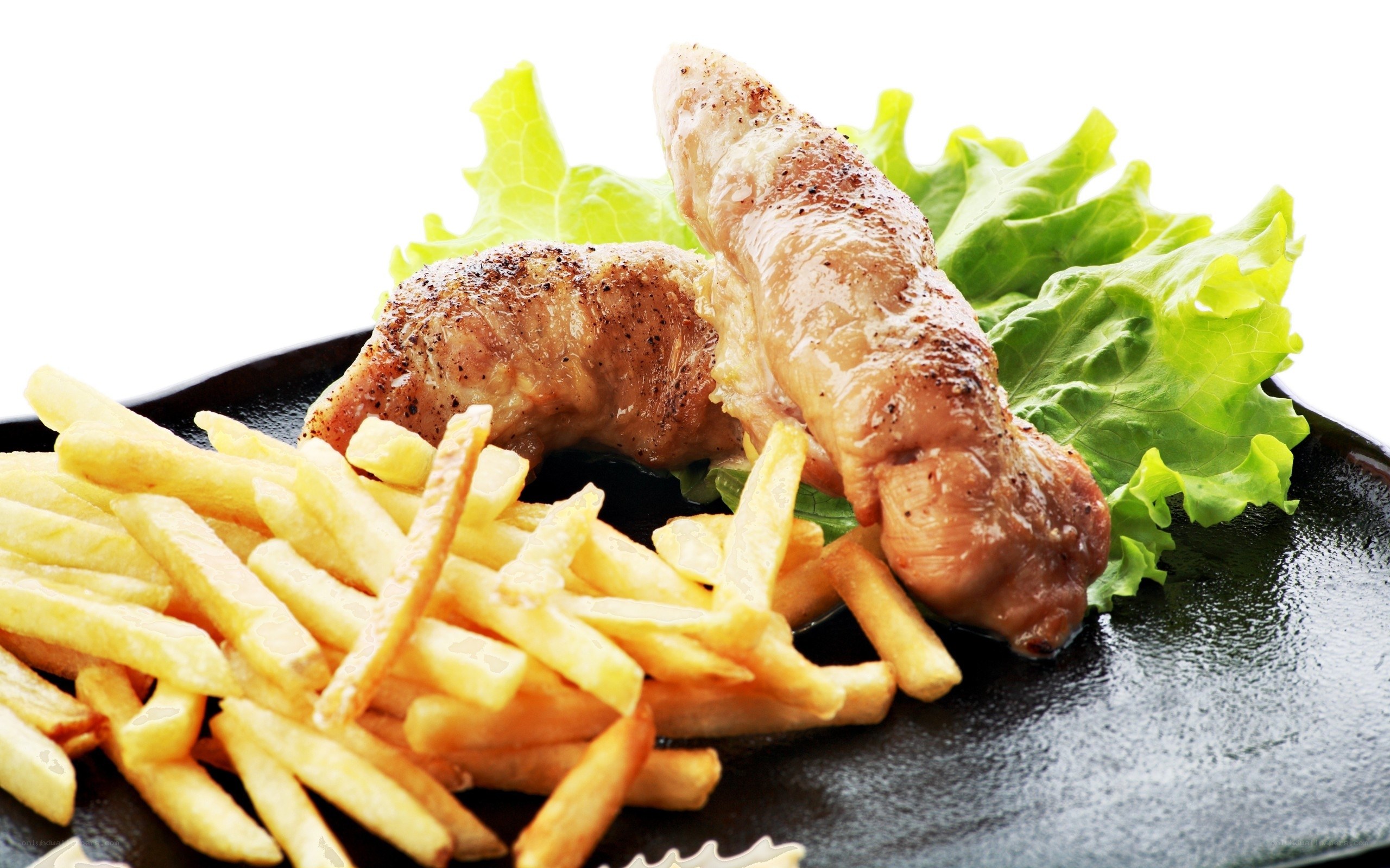 grilled chicken with fries