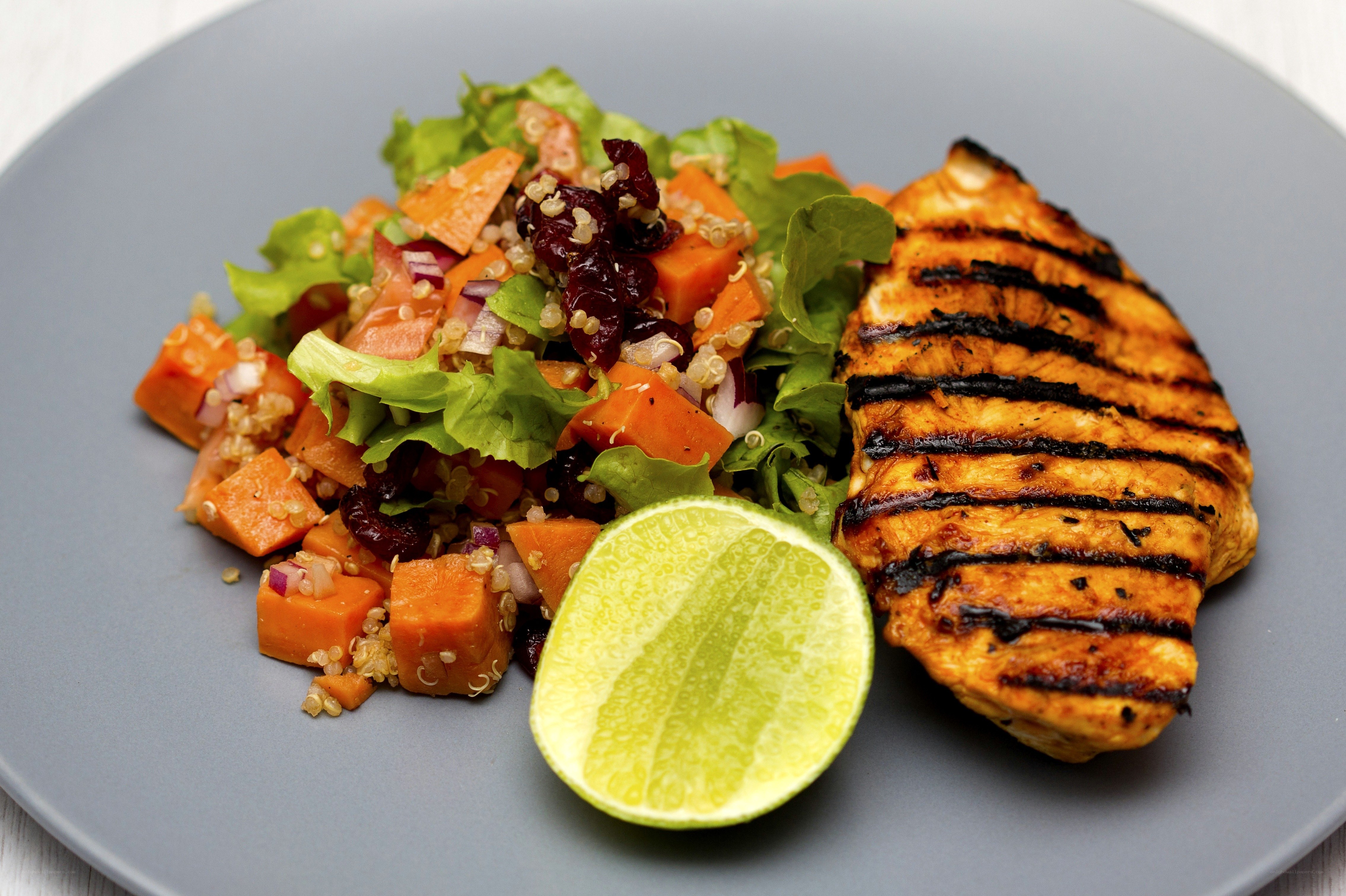 Grilled chicken with quinoa salad