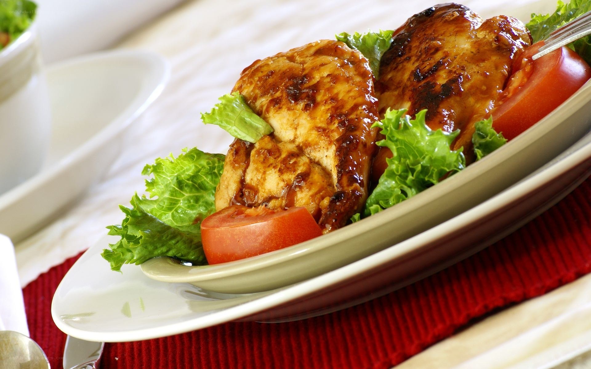 Grilled chicken with salad