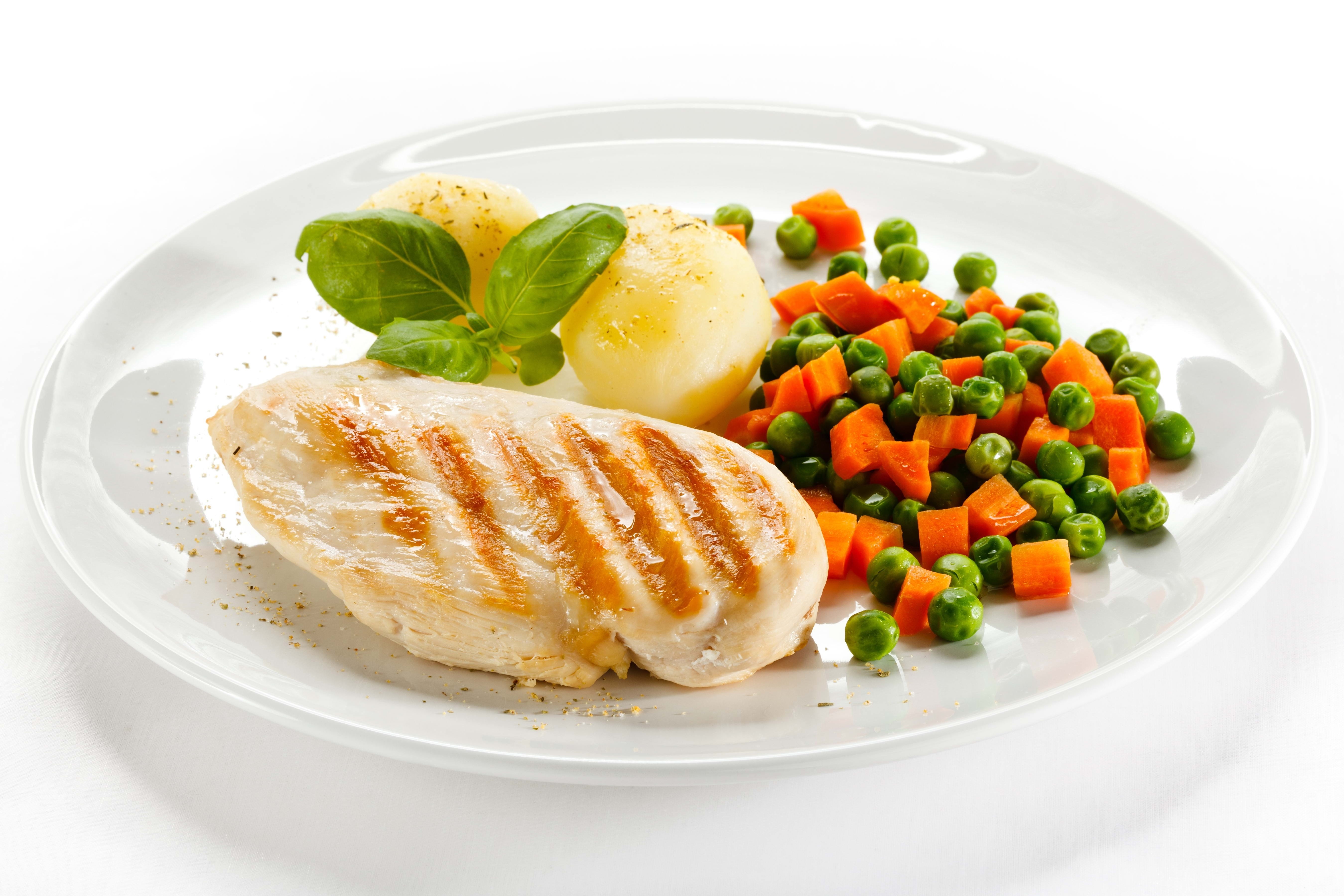 Grilled chicken with vegetables