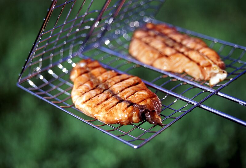 Grilled fish on a basket