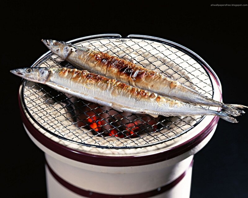 Grilled fish on a grill