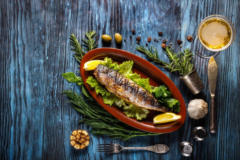 Grilled Fish on Platter