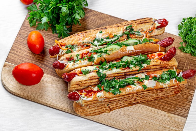 Grilled Hot Dogs on Buns