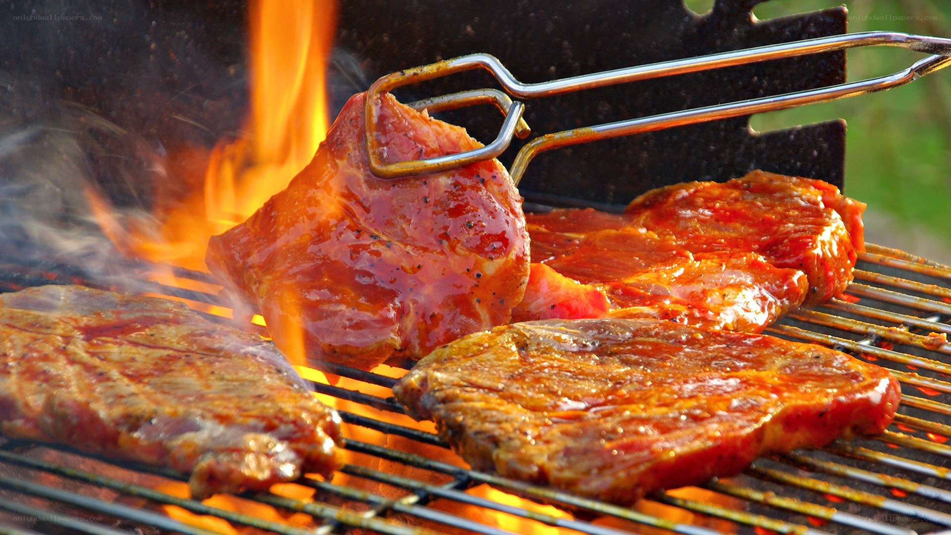 Grilled meat on a barbecue