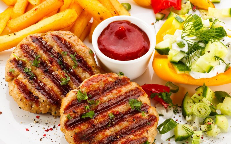 Grilled Meat Patties — Yellow