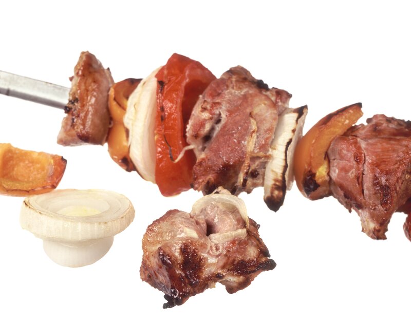 Grilled Meat Skewer — Brown, Appetizing