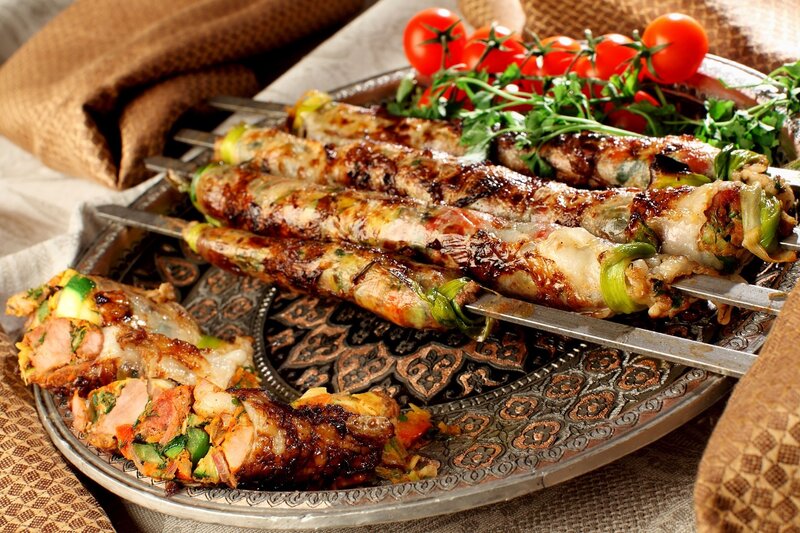 Grilled Meat Skewers — Brown, Appetizing