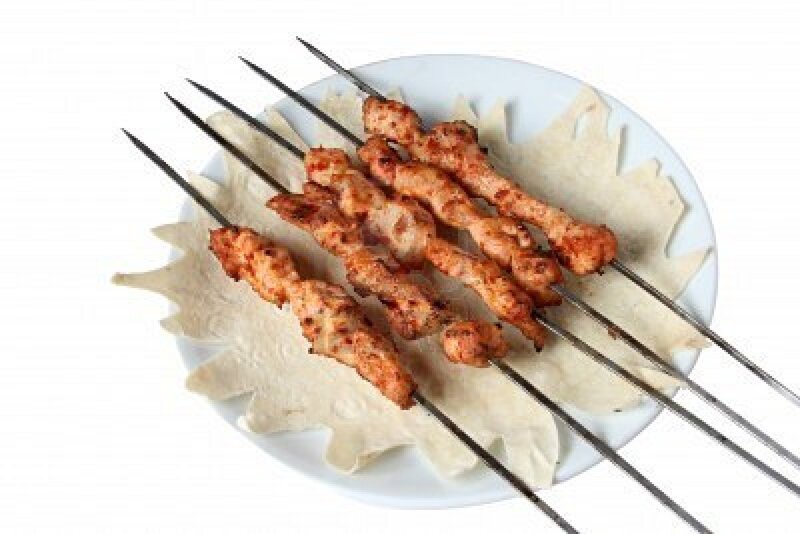 Grilled Meat Skewers — White