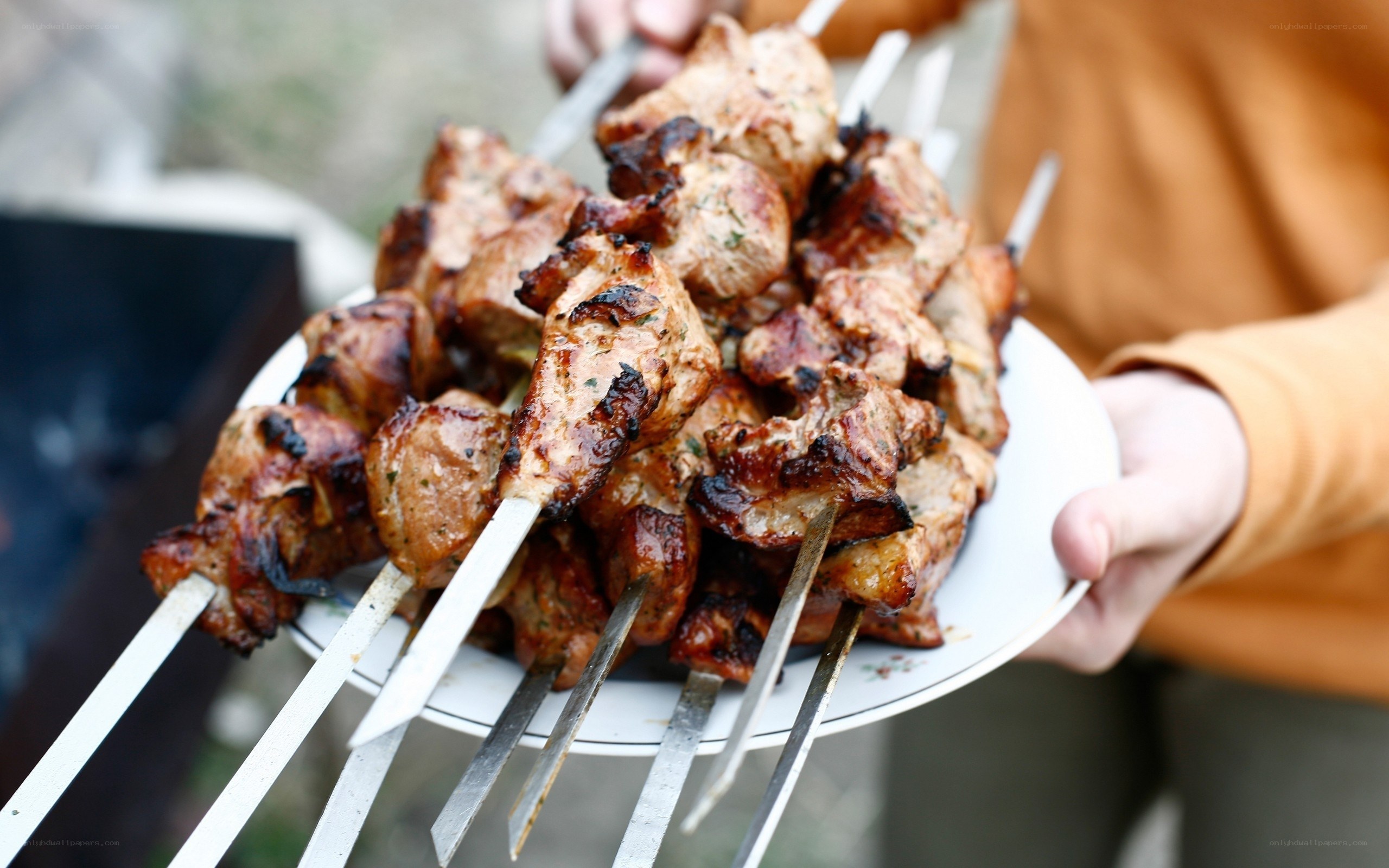 Grilled meat skewers