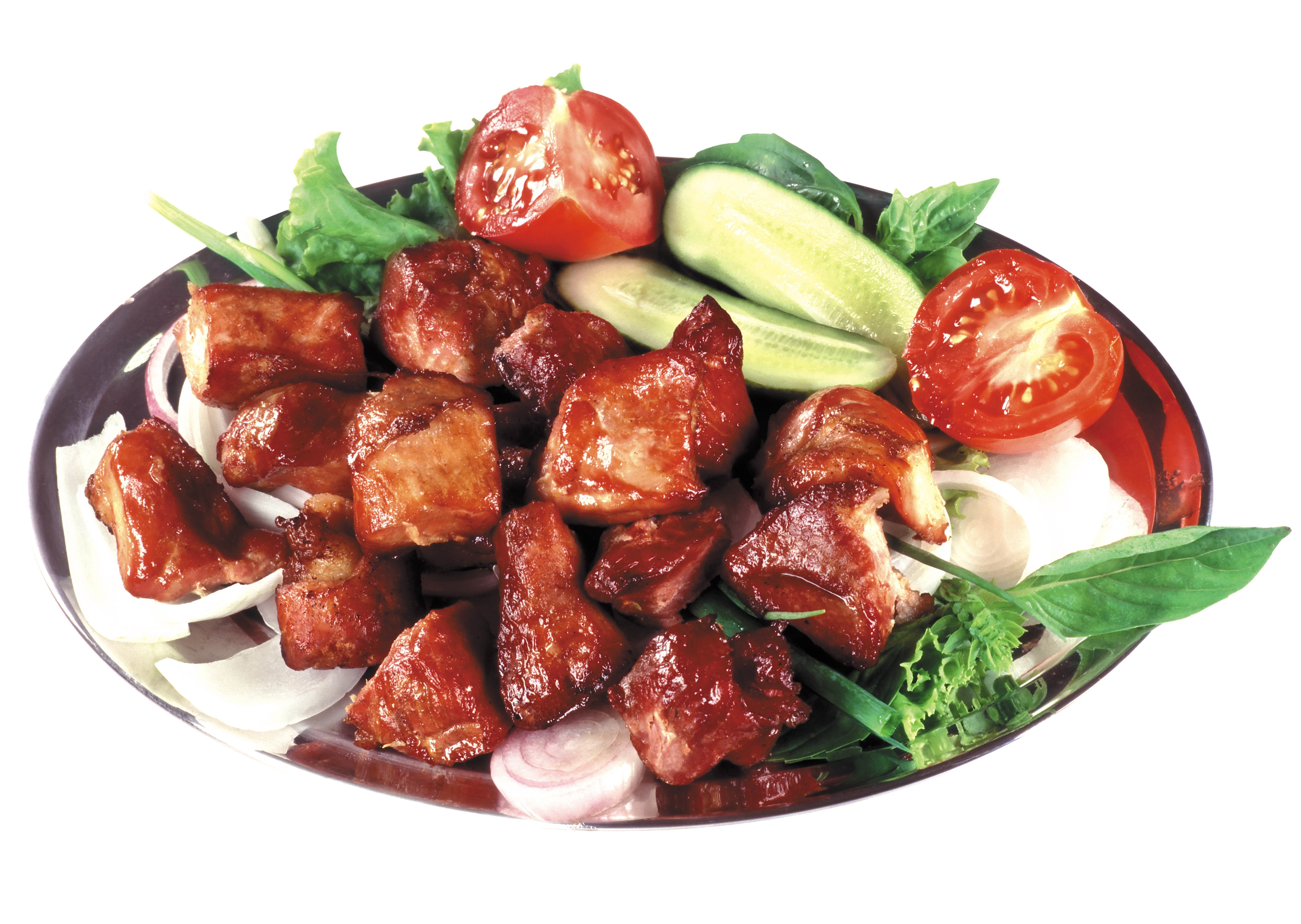 grilled meat with vegetables