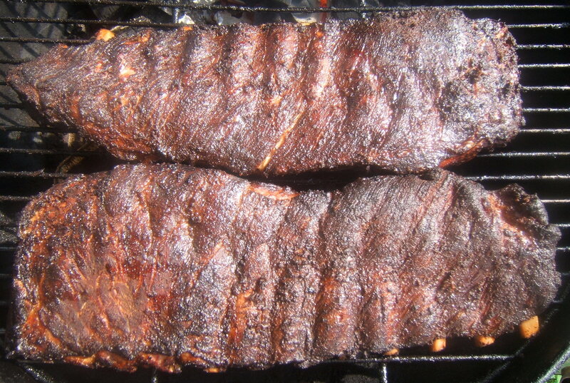 Grilled ribs on a barbecue