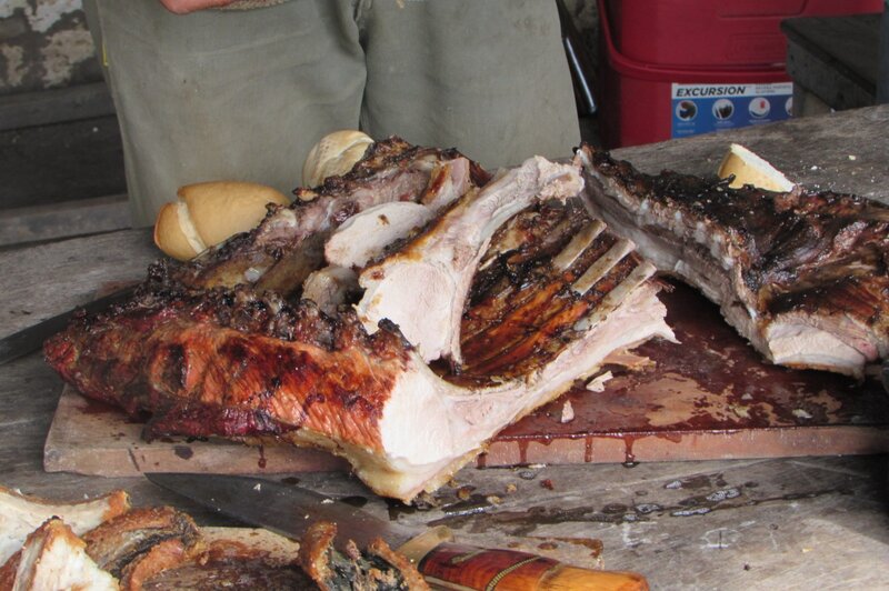 Grilled Ribs on Cutting Board