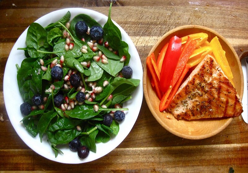 Grilled Salmon and Salad