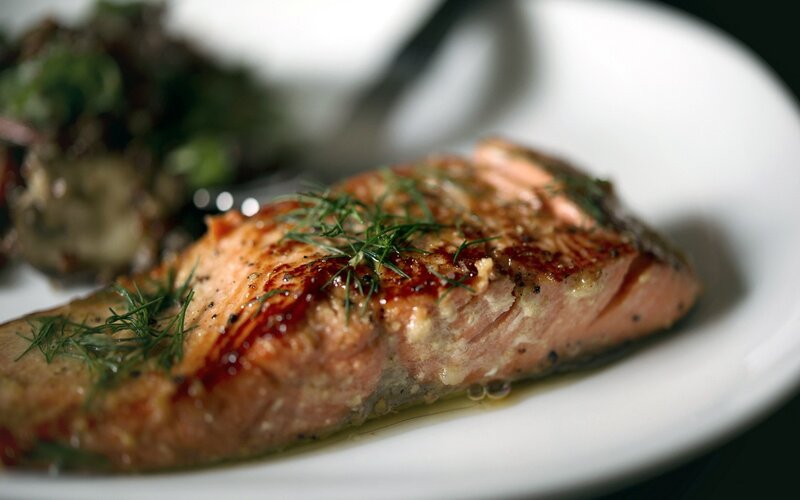 Grilled Salmon Fillet — White, Appetizing, Photograph
