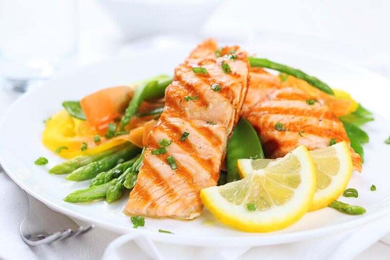 Grilled Salmon Fillet — White, Fresh