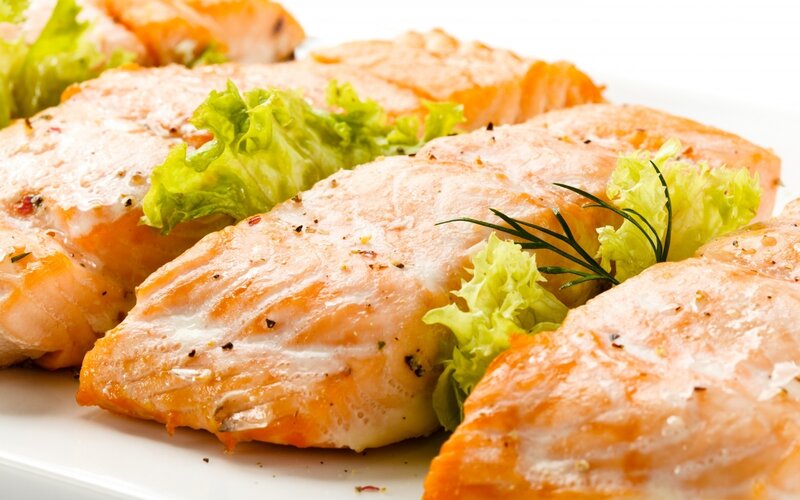 Grilled salmon fillets