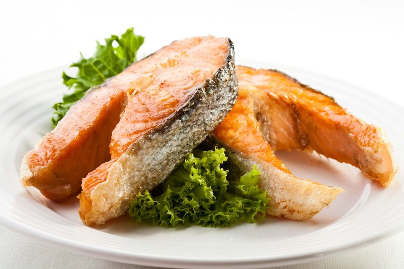 Grilled Salmon Fillets — White, Neutral