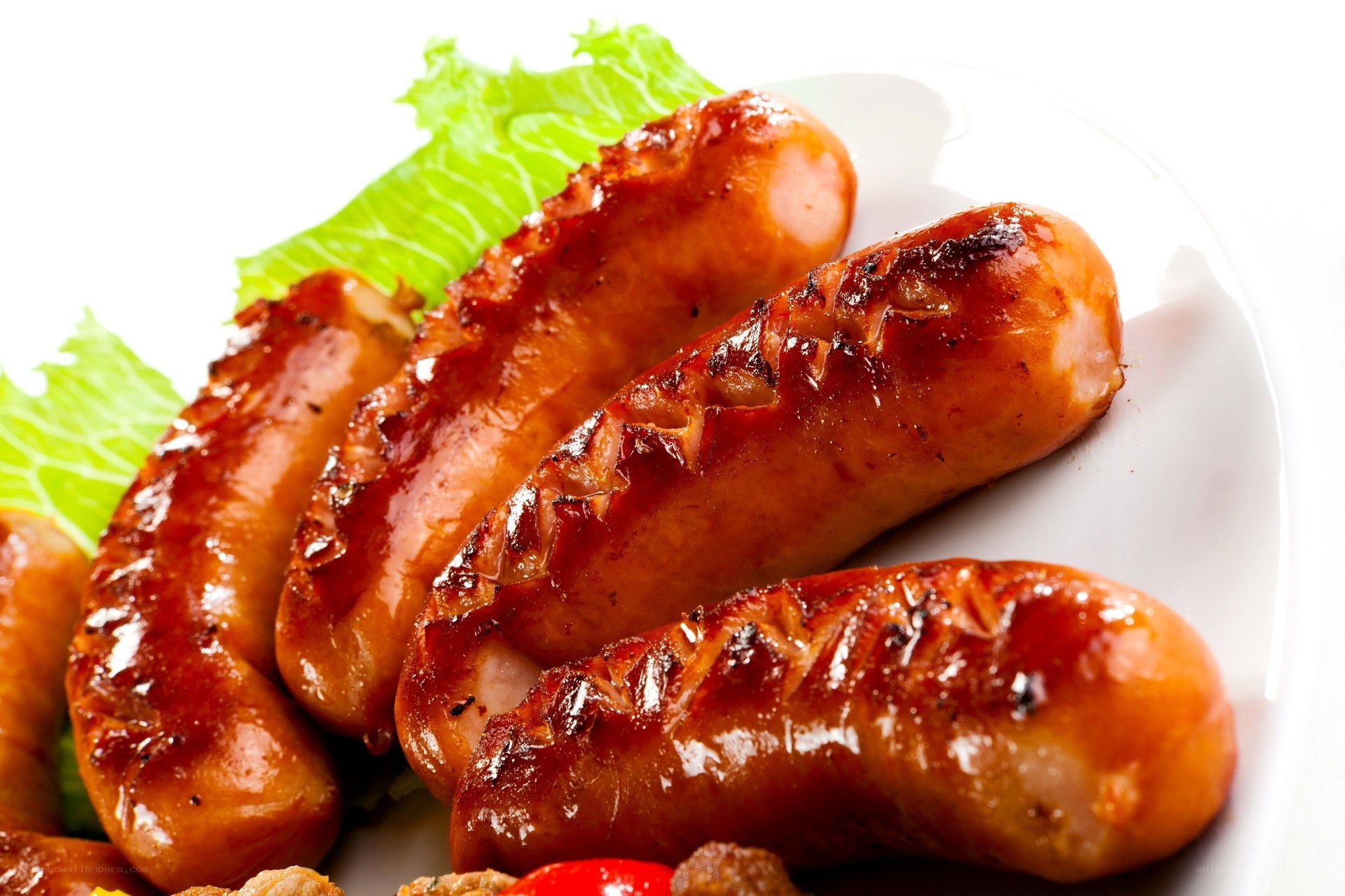 grilled sausages on plate