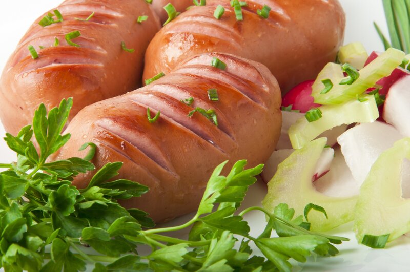 Grilled Sausages with Vegetables — Brown