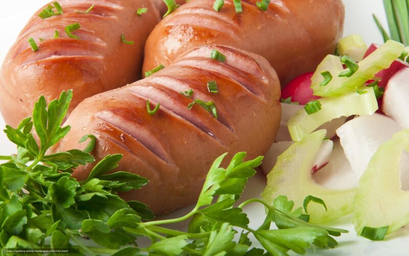 Grilled Sausages with Vegetables — Green