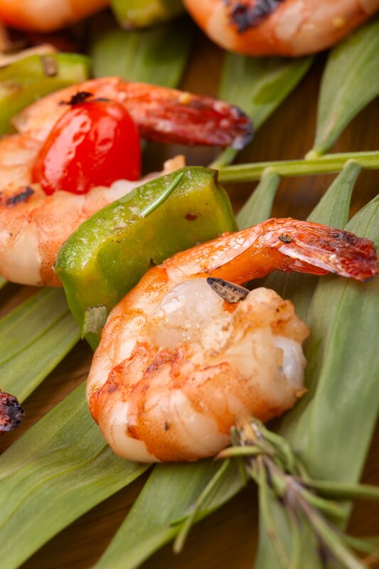 Grilled shrimp skewers