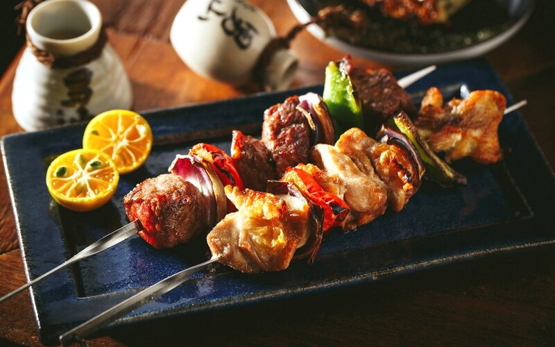 Grilled Skewers on Plate