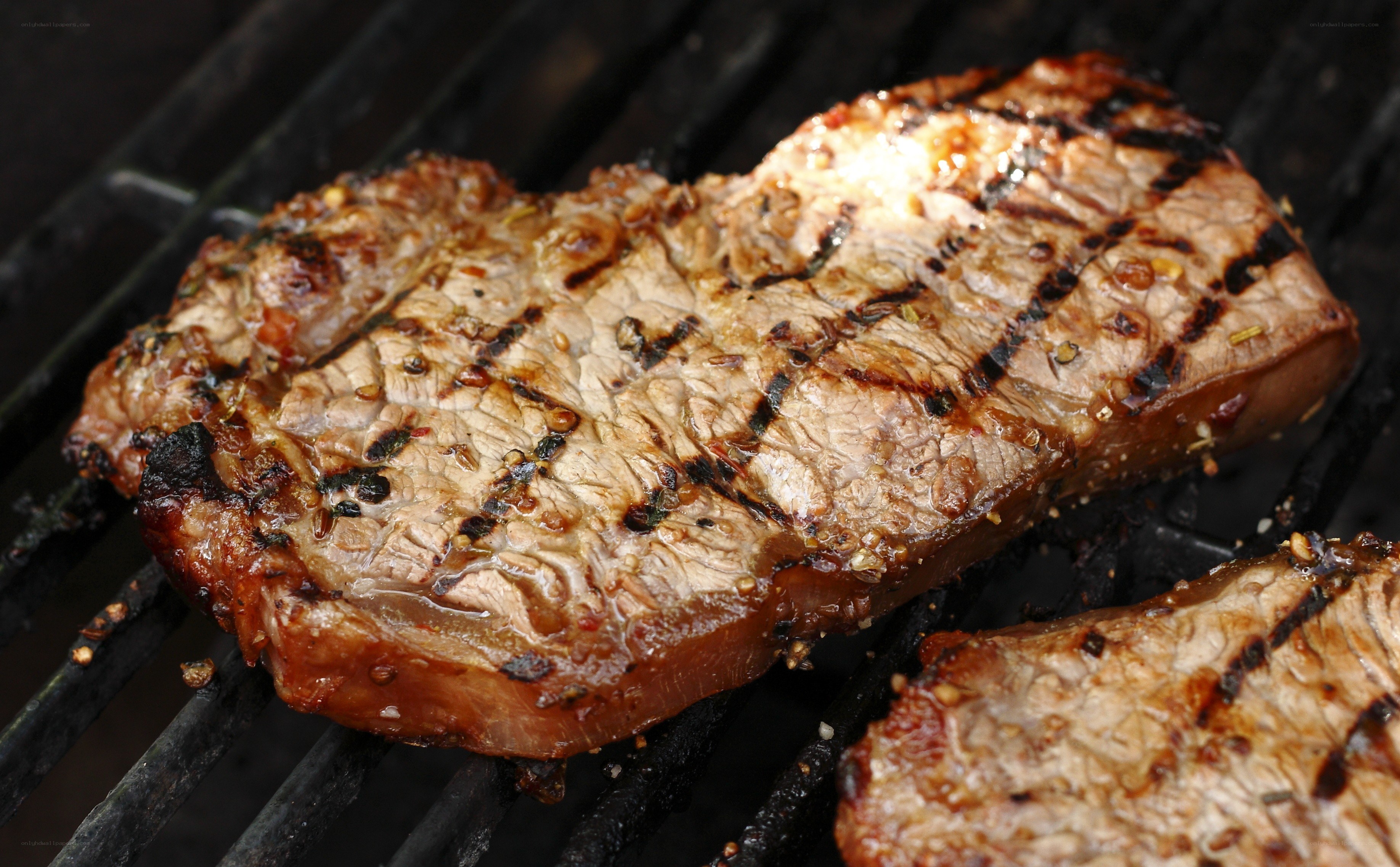 Grilled steak on a barbecue