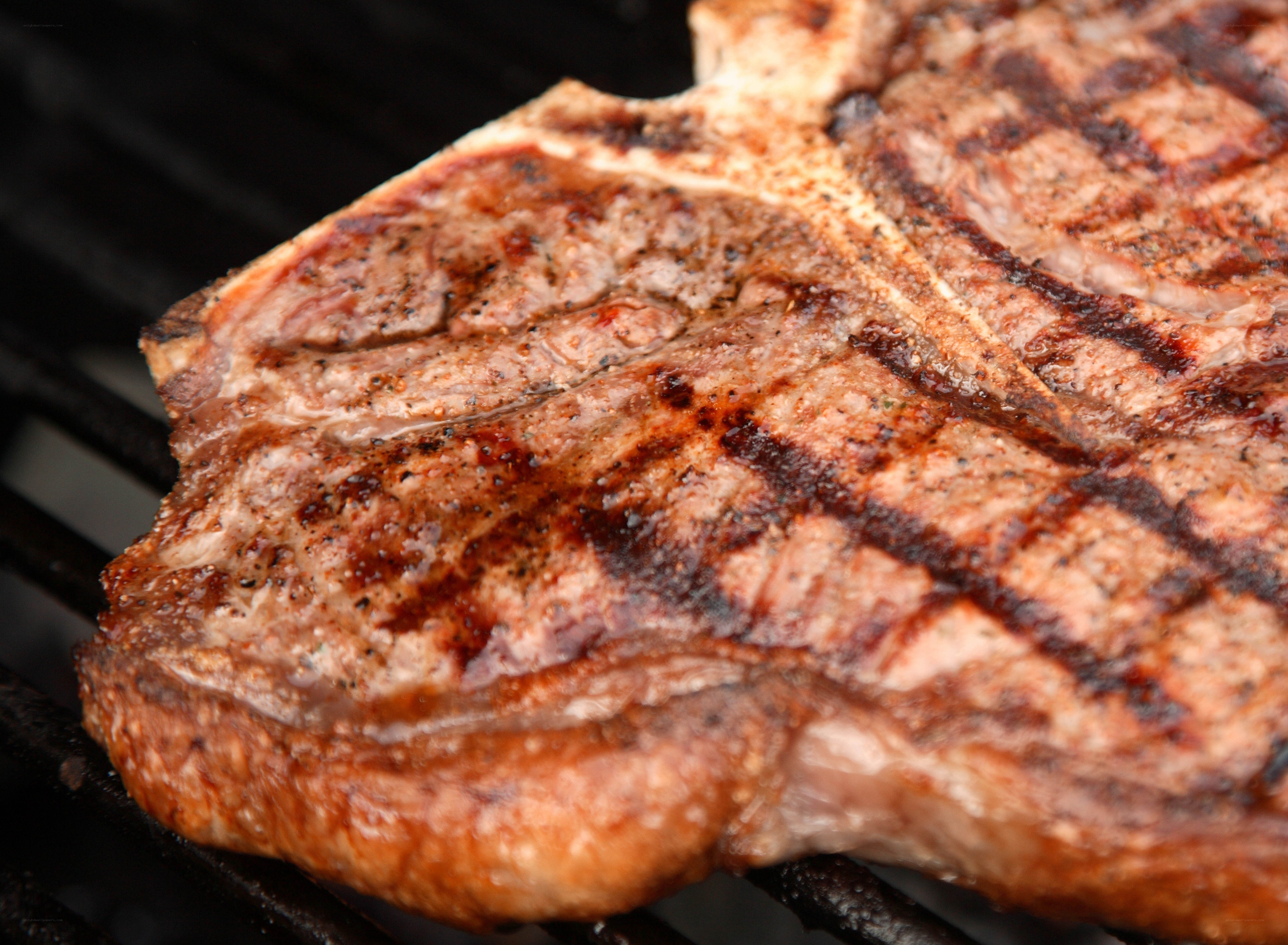 Grilled steak on a grill